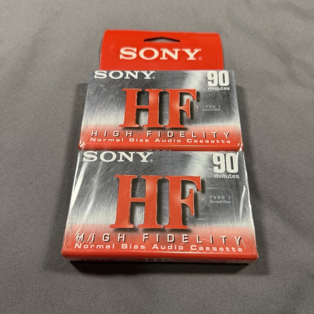 Sony Cassette Tapes Hi-Fi Normal Bias 90 Minutes 2 Pack Blank Audio New Sealed